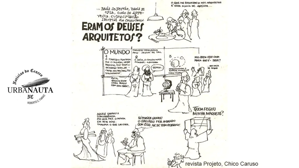 Encarte da revista Projeto, década de 80 do século XX, por Chico Caruso